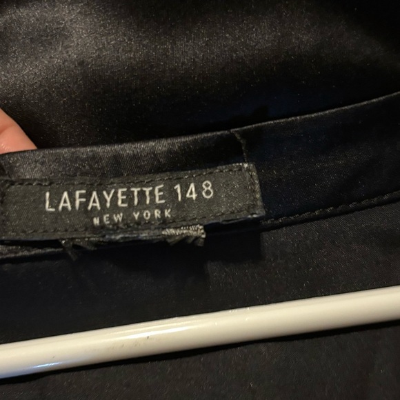Lafayette 148 New York Perla Reversible Silk Blouse Size in black size small - Picture 5 of 6